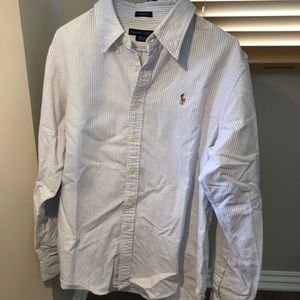Never worn Ralph Lauren blue and white shirt